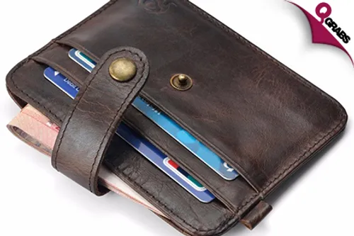 From QR35 Hold What you Need with Genuine Leather Wallets in Black OR Brown! (Up to QR110 Value)